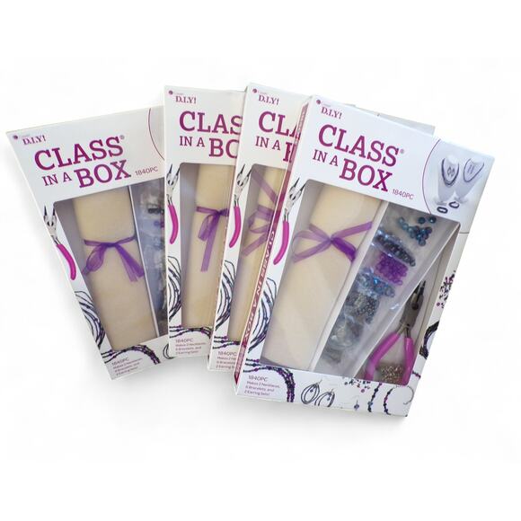 (4) Class In A Box Jewelry Kits New in Box Purples Beading Gifts Christmas - Picture 1 of 3